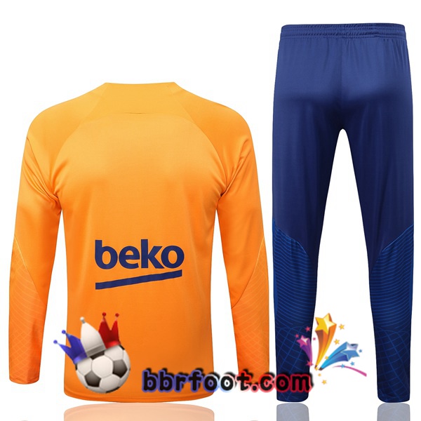 Survetement Foot FC Barcelone Orange 2022/2023