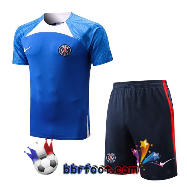 Training T-Shirts Paris PSG + Shorts Bleu 2022/2023
