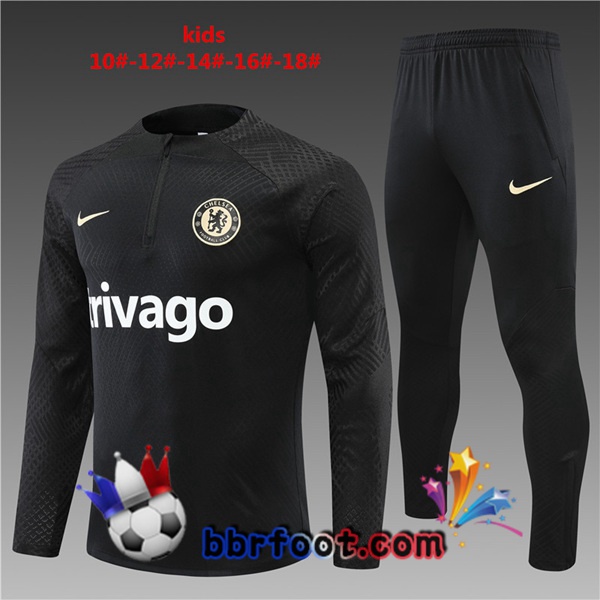 Survetement Foot FC Chelsea Enfant Noir 2022/2023
