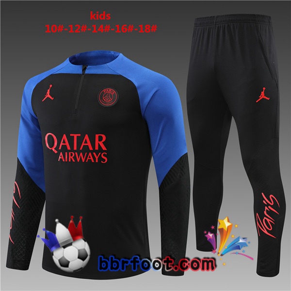 Survetement Foot Paris PSG Enfant Bleu Noir 2022/2023