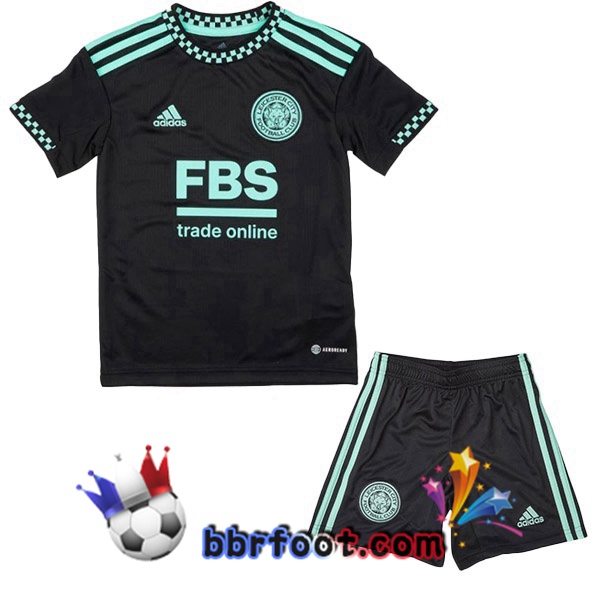 Maillot Foot Leicester City Enfant Exterieur Noir 2022/2023