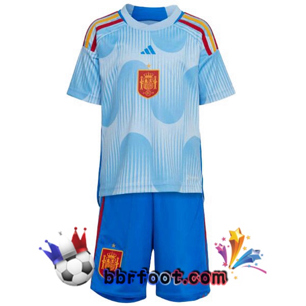 Maillot Foot Espagne Enfant Exterieur Bleu Blanc 2022/2023