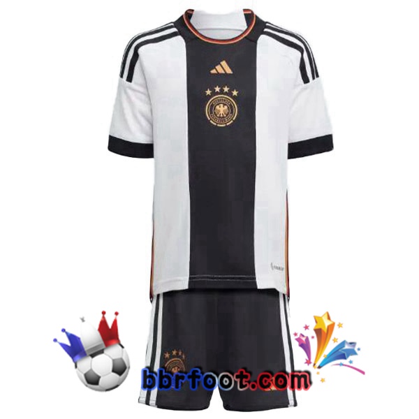 Maillot Foot Allemagne Enfant Domicile Noir Blanc 2022/2023