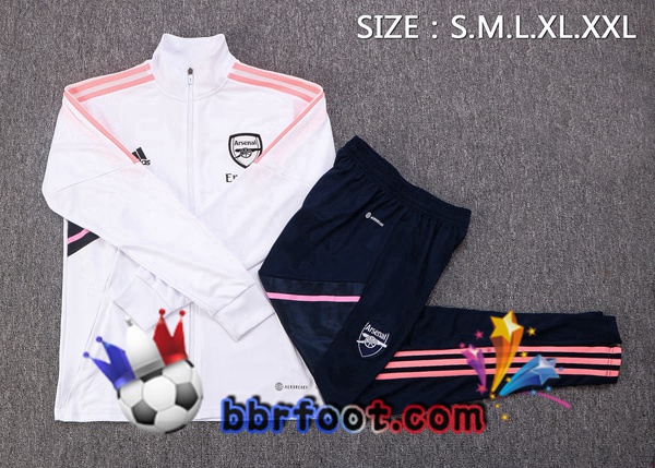 Veste Survetement Foot Arsenal Blanc 2022/2023