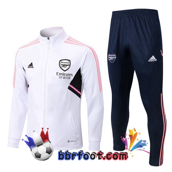 Veste Survetement Foot Arsenal Blanc 2022/2023