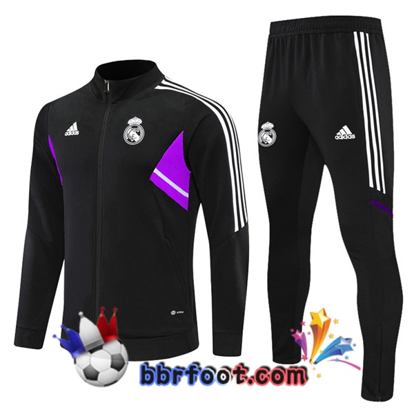 Veste Survetement Foot Real Madrid Noir 2022/2023