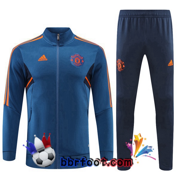 Veste Survetement Foot Manchester United Bleu 2022/2023