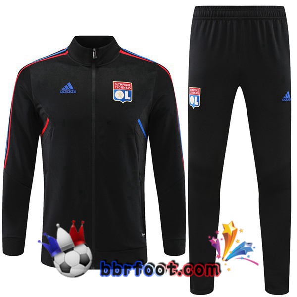 Veste Survetement Foot Lyon OL Noir 2022/2023