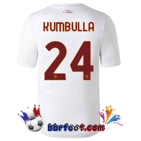 Maillot Foot AS Roma (KUMBULLA 24) Exterieur Blanc 2022/2023