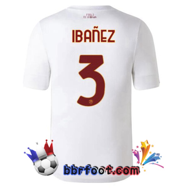 Maillot Foot AS Roma (IBAÑEZ 3) Exterieur Blanc 2022/2023