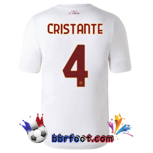 Maillot Foot AS Roma (CRISTANTE 4) Exterieur Blanc 2022/2023