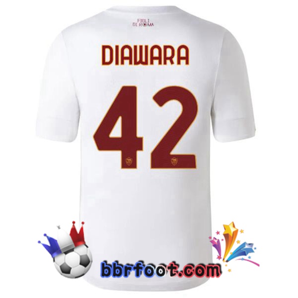 Maillot Foot AS Roma (DIAWARA 42) Exterieur Blanc 2022/2023