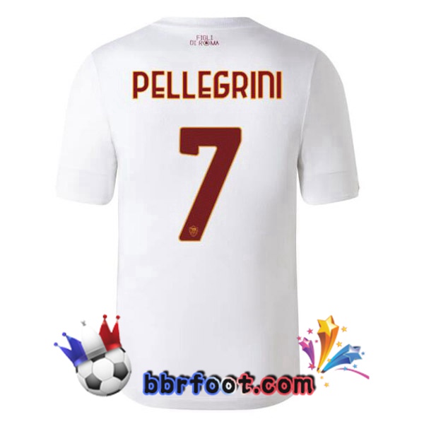 Maillot Foot AS Roma (PELLEGRINI 7) Exterieur Blanc 2022/2023