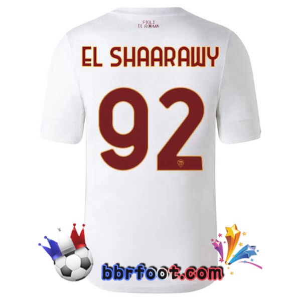 Maillot Foot AS Roma (EL SHAARAWY 92) Exterieur Blanc 2022/2023