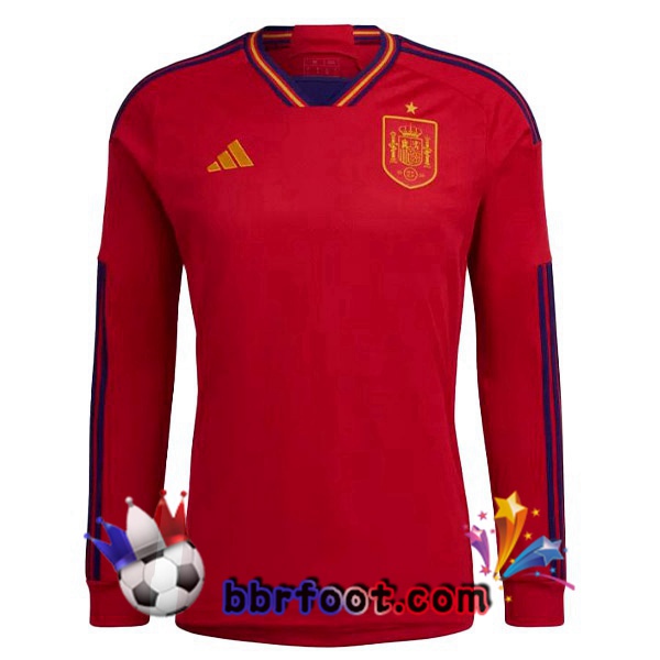 Maillots Equipe de Espagne Domicile Manche longue Rouge 2022/2023