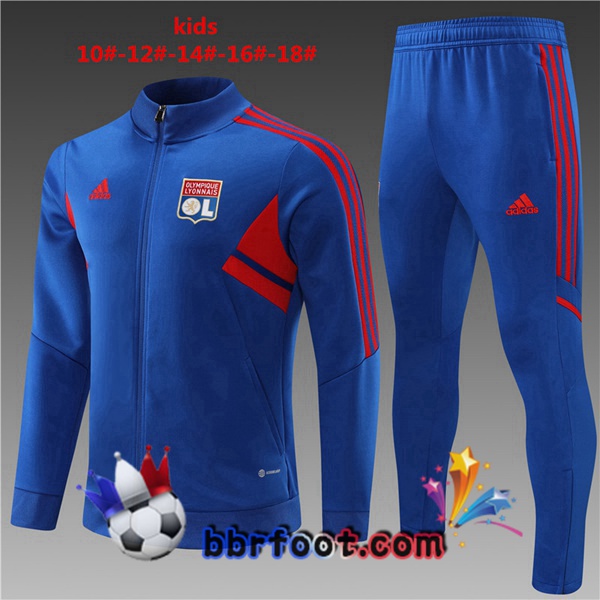 Veste Survetement Foot Lyon OL Enfant Bleu 2022/2023