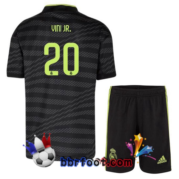 Maillot Foot Real Madrid (Vini Jr. 20) Enfant Third Noir 2022/2023