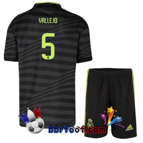 Maillot Foot Real Madrid (Vallejo 5) Enfant Third Noir 2022/2023
