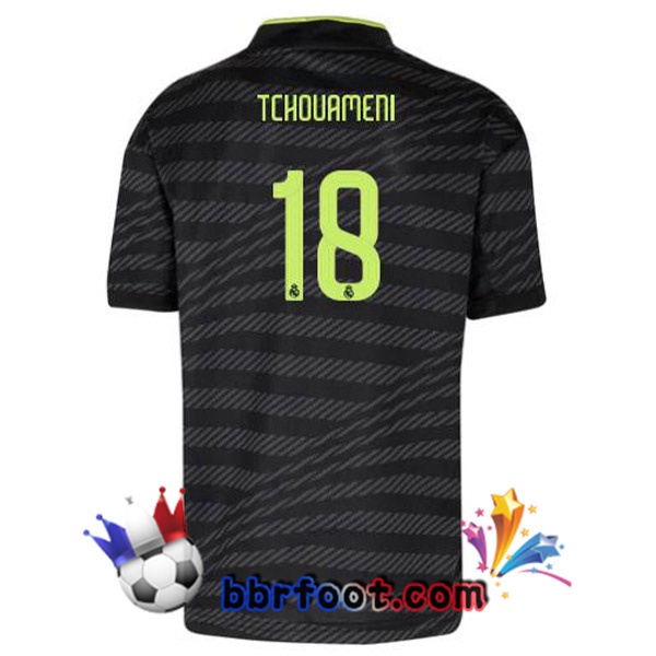 Maillot Foot Real Madrid (Tchouameni 18) Third Noir 2022/2023