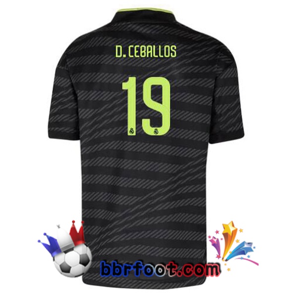 Maillot Foot Real Madrid (D. Ceballos 19) Third Noir 2022/2023