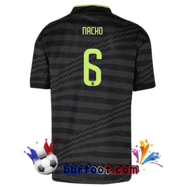 Maillot Foot Real Madrid (Nacho 6) Third Noir 2022/2023