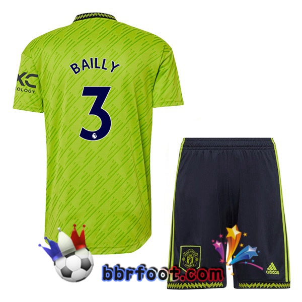 Maillot Foot Manchester United (BAILLY 3) Enfant Third Vert 2022/2023 Maillot Foot Manchester United (BAILLY 3) Enfant Third Vert 2022/2023