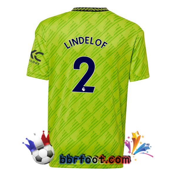 Maillot Foot Manchester United (LINDELOF 2) Third Vert 2022/2023