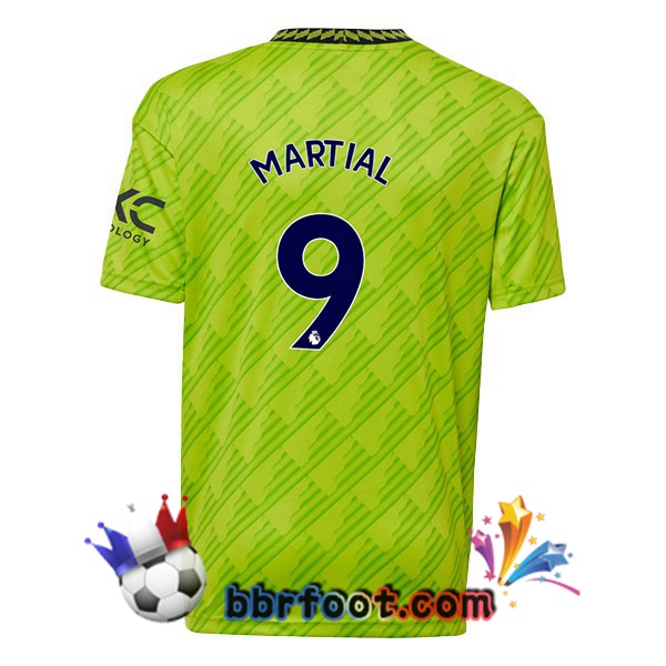 Maillot Foot Manchester United (MARTIAL 9) Third Vert 2022/2023