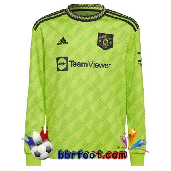 Maillot Foot Manchester United Manche Third Manche longue Vert 2022/2023