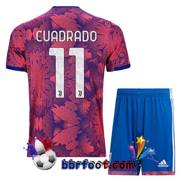Maillot Foot Juventus (CUADRADO 11) Enfant Exterieur Rose 2022/2023