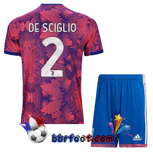 Maillot Foot Juventus (DE SCIGLIO 2) Enfant Exterieur Rose 2022/2023