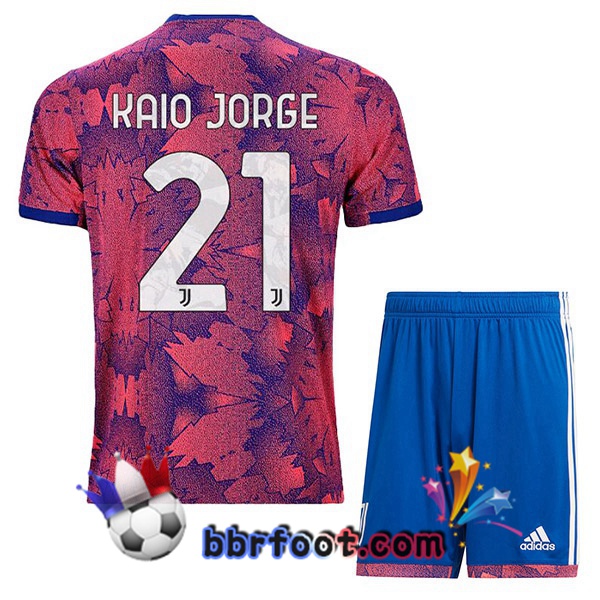 Maillot Foot Juventus (KAIO JORGE 21) Enfant Exterieur Rose 2022/2023