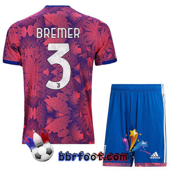 Maillot Foot Juventus (BREMER 3) Enfant Exterieur Rose 2022/2023