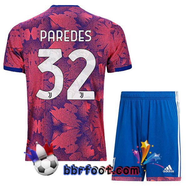 Maillot Foot Juventus (PAREDES 32) Enfant Exterieur Rose 2022/2023