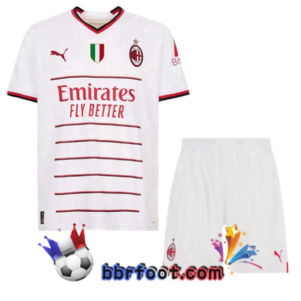 Maillot Foot AC Milan Enfant Exterieur Blanc 2022/2023