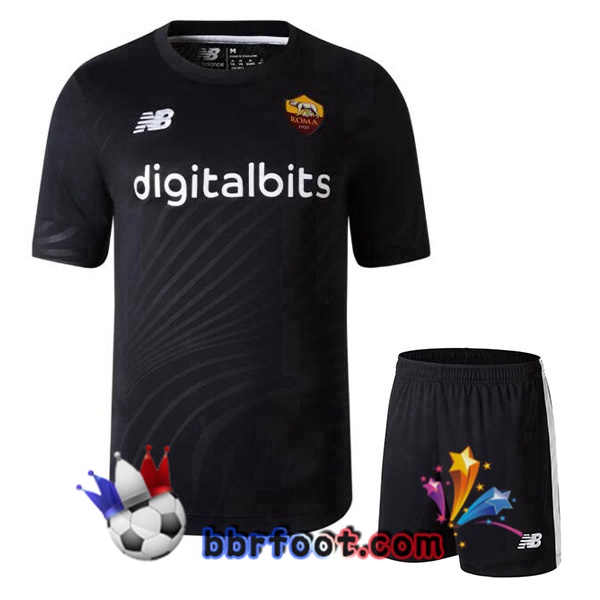 Maillot Foot AS Roma Enfant Gardien de but Noir 2022/2023