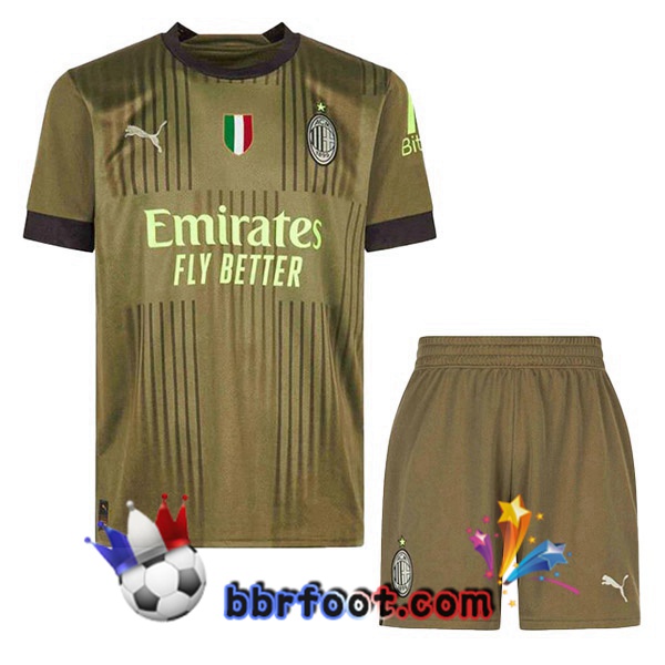 Maillot Foot AC Milan Enfant Third Marron 2022/2023 Maillot Foot AC Milan Enfant Third Marron 2022/2023
