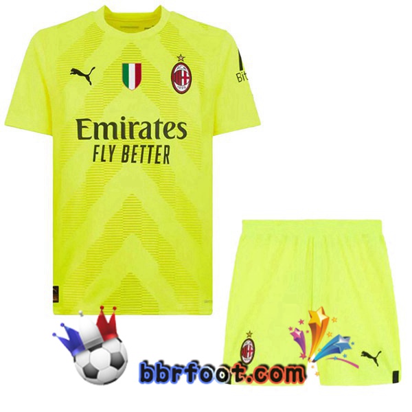 Maillot Foot AC Milan Enfant Gardien de but Jaune 2022/2023 Maillot Foot AC Milan Enfant Gardien de but Jaune 2022/2023