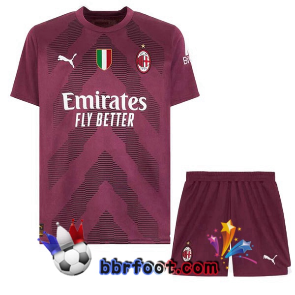 Maillot Foot AC Milan Enfant Gardien de but Rouge 2022/2023
