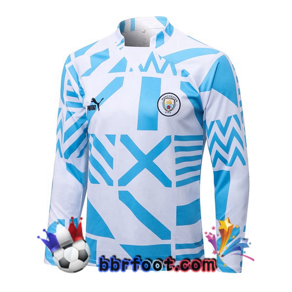Sweatshirts Homme Manchester City Blanc Bleu 2022/2023