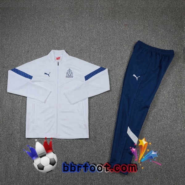 Veste Survetement Foot Marseille OM Blanc 2022/2023