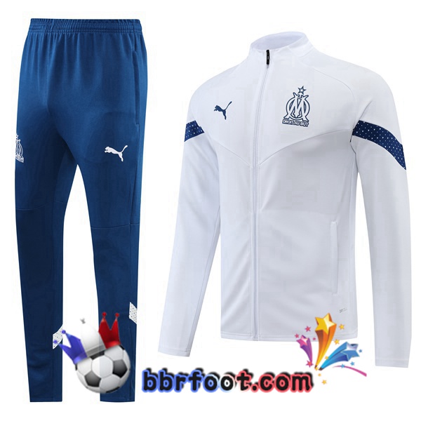 Veste Survetement Foot Marseille OM Blanc 2022/2023