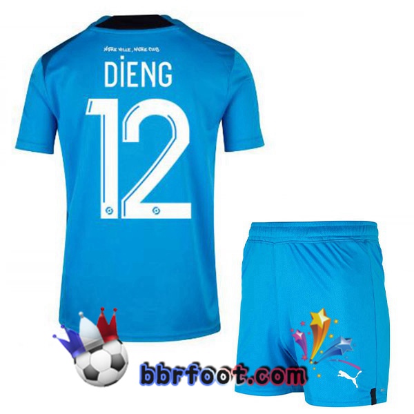 Maillot Foot Marseille OM (DIENG 12) Enfant Third Bleu 2022/2023