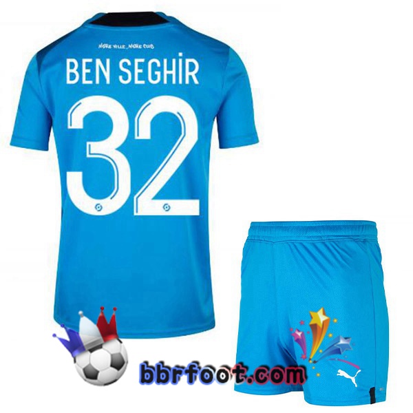 Maillot Foot Marseille OM (BEN SEGHIR 32) Enfant Third Bleu 2022/2023