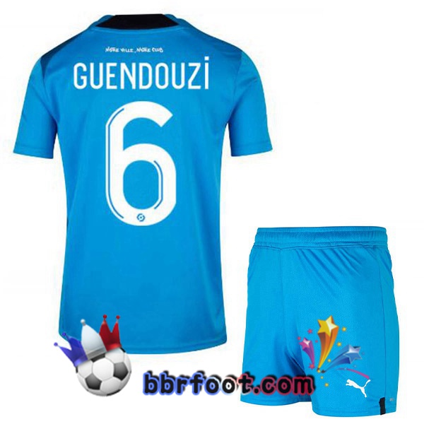 Maillot Foot Marseille OM (GUENDOUZI 6) Enfant Third Bleu 2022/2023
