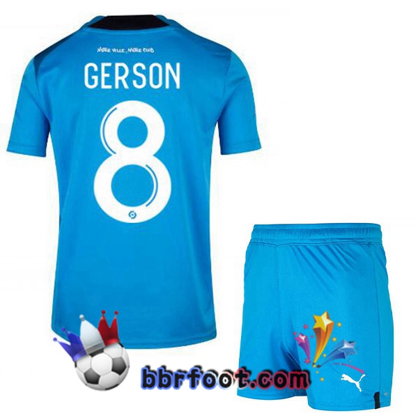 Maillot Foot Marseille OM (GERSON 8) Enfant Third Bleu 2022/2023