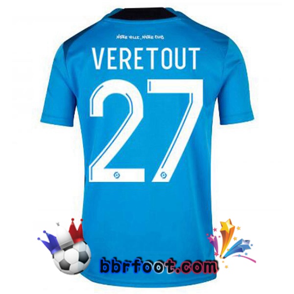Maillot Foot Marseille OM (VERETOUT 27) Third Bleu 2022/2023 Maillot Foot Marseille OM (VERETOUT 27) Third Bleu 2022/2023