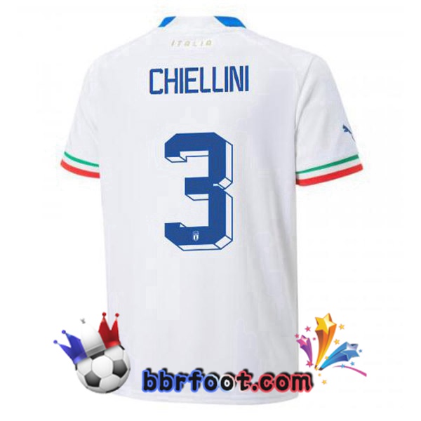 Maillots Equipe de Italie(Chiellini 3)Exterieur Blanc 2022/2023