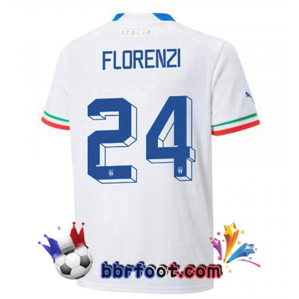Maillots Equipe de Italie(Florenzi 24)Exterieur Blanc 2022/2023