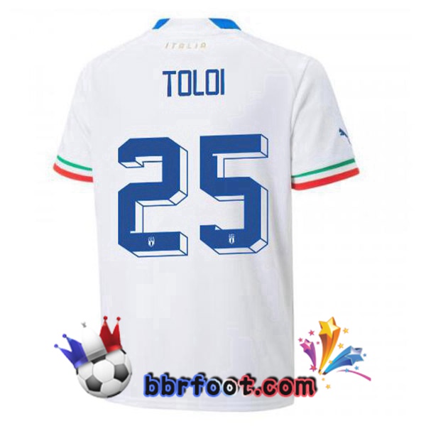 Maillots Equipe de Italie(Toloi 25)Exterieur Blanc 2022/2023